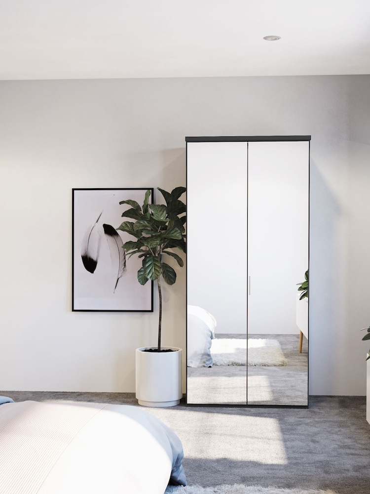 Wiemann Peyton Graphite Mirror Semi Fitted Double Wardrobe - Image 1 of 6