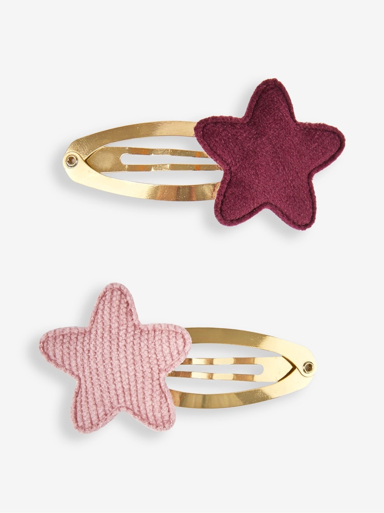 JoJo Maman Bébé Pink Star Clips 2-Pack - Image 1 of 2