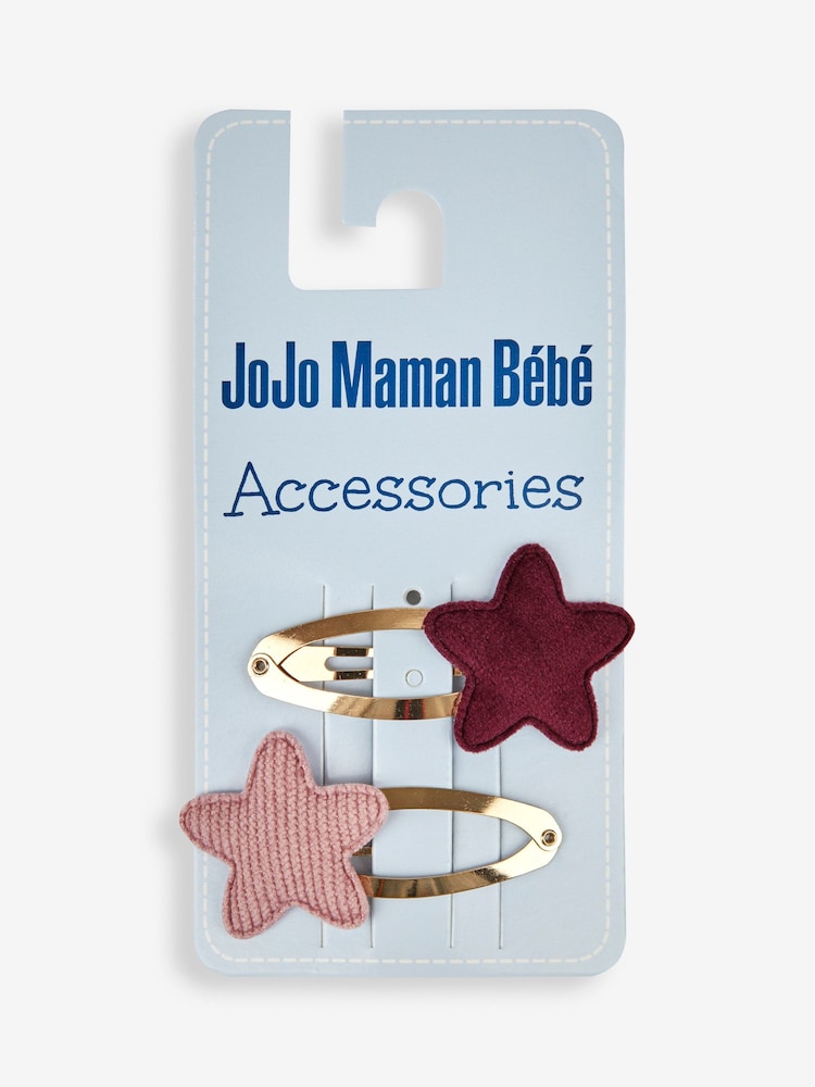 JoJo Maman Bébé Pink Star Clips 2-Pack - Image 2 of 2