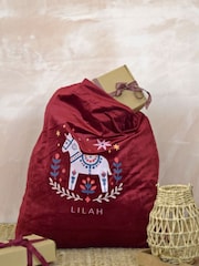 Personalised Velvet Horse Nordic Sack by Solesmith - Image 1 of 1