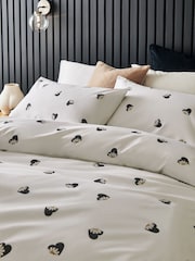 2 Pack Black/White Heart and Flower Reversible Duvet Cover and Pillowcase Set - Image 4 of 7