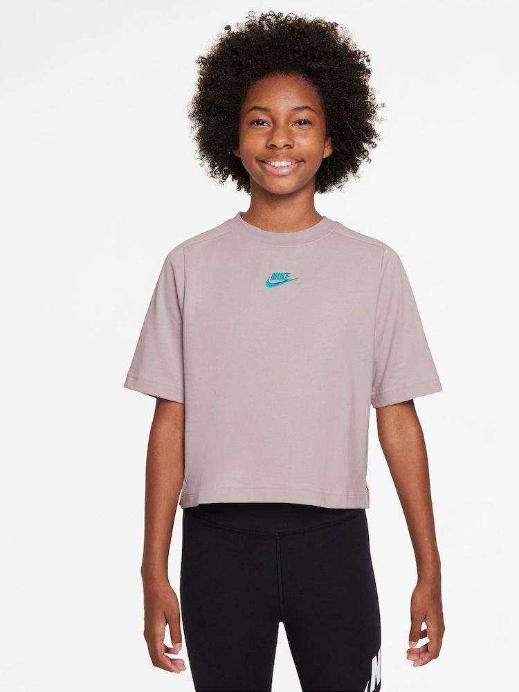 Nike Cool Grey Sportswear Short-Sleeve Top - Image 1 of 4