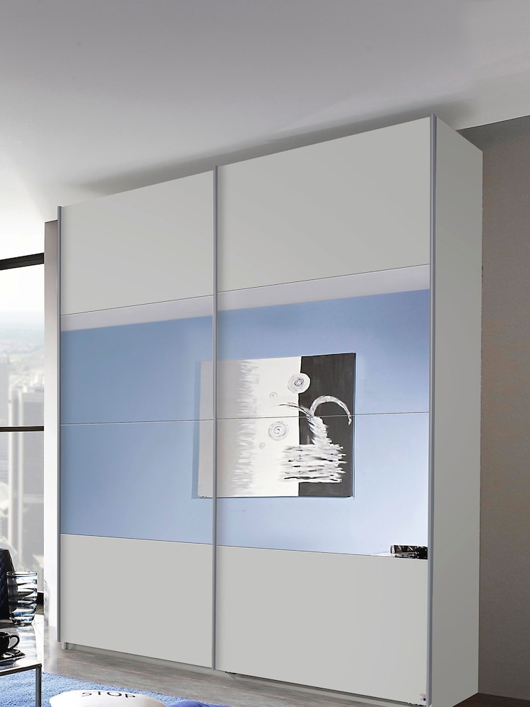 Rauch Grey Cameron Wood and Centre Mirror Semi 1.8m Sliding Fitted Wardrobe - Image 1 of 2