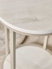 White Bronx Oak Effect Round Set of 2 Nest of Tables - Image 3 of 7
