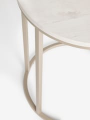 White Bronx Oak Effect Round Set of 2 Nest of Tables - Image 7 of 7