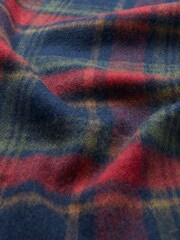 Joules Tytherton Red/Navy Check Wool Scarf - Image 5 of 5