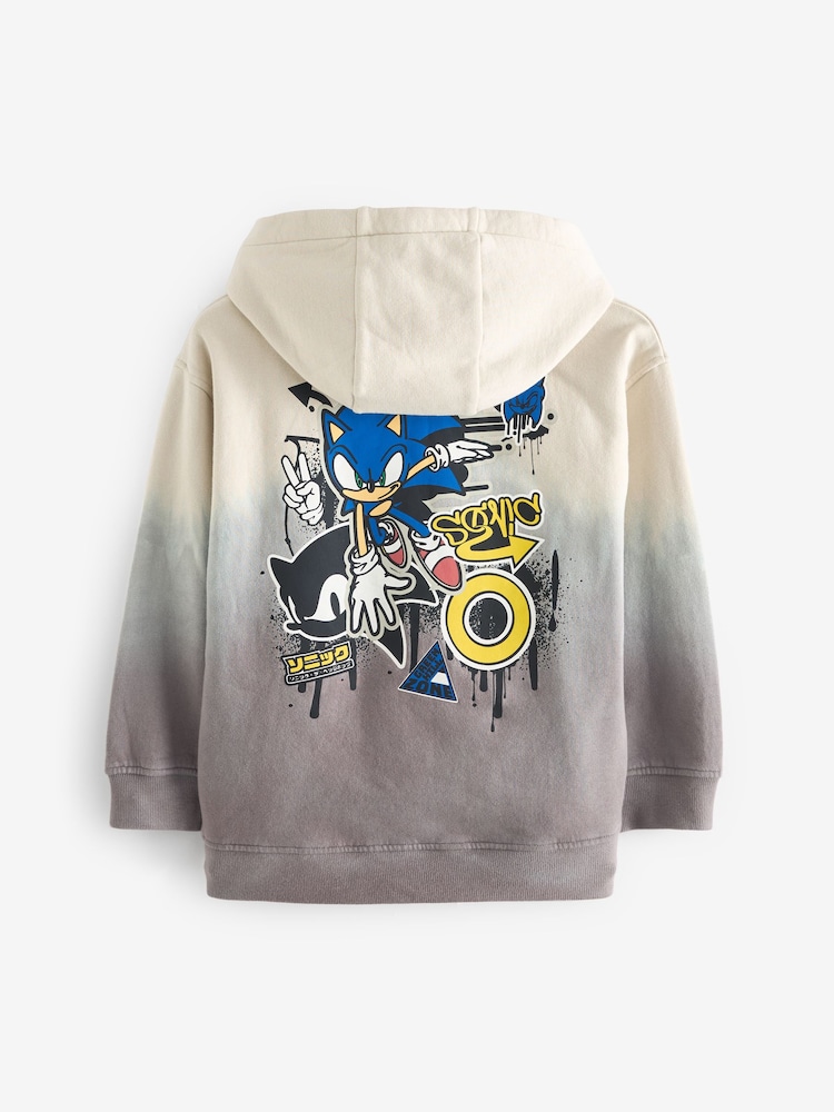 Neutral Licensed Sonic Dip Dye Hoodie (4-14yrs) - Image 2 of 3