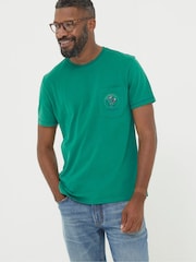 FatFace Green Foxy Walking Club T-Shirt - Image 1 of 5