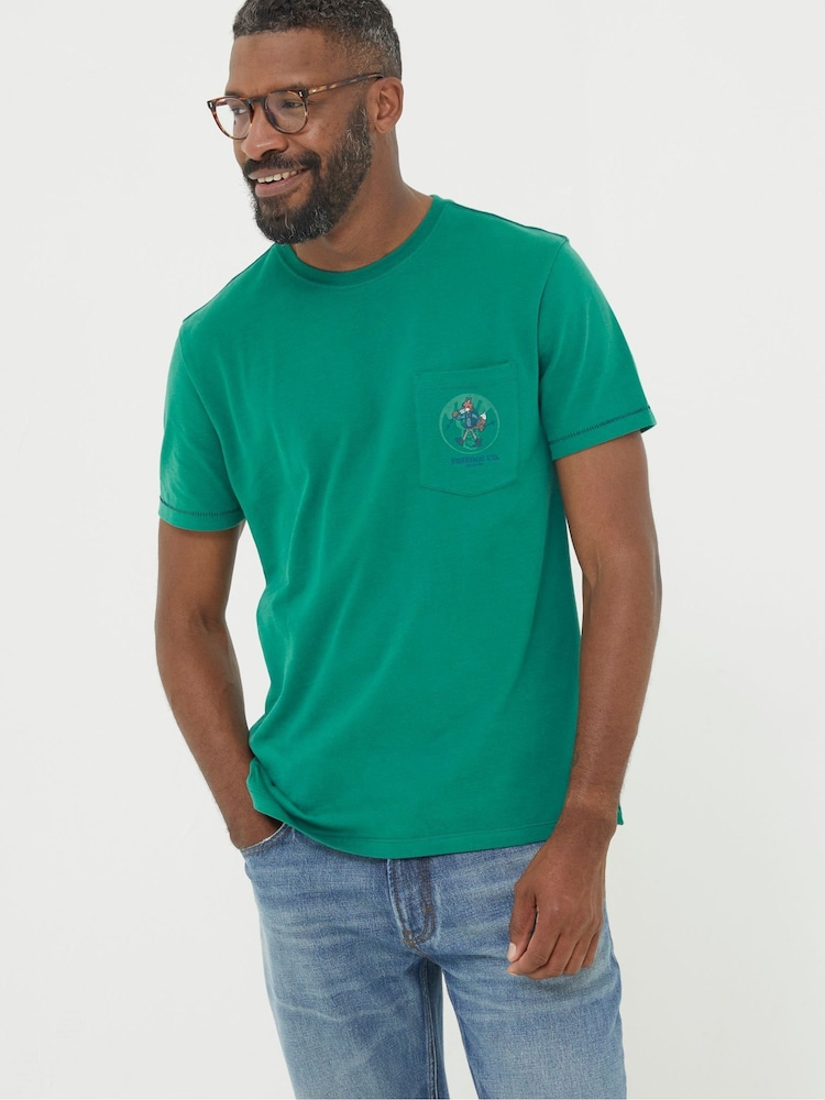 FatFace Green Foxy Walking Club T-Shirt - Image 1 of 5