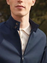 Navy Blue Slim Harrington Jacket - Image 2 of 8