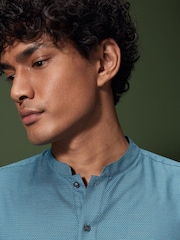 Bright Teal Blue Signature 100% Cotton Kurta - Image 4 of 4