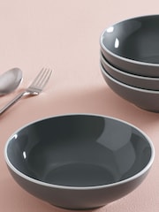 Charcoal Grey Warwick Set of 4 Pasta Bowls - Image 1 of 3
