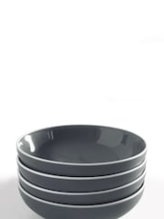 Charcoal Grey Warwick Set of 4 Pasta Bowls - Image 3 of 3
