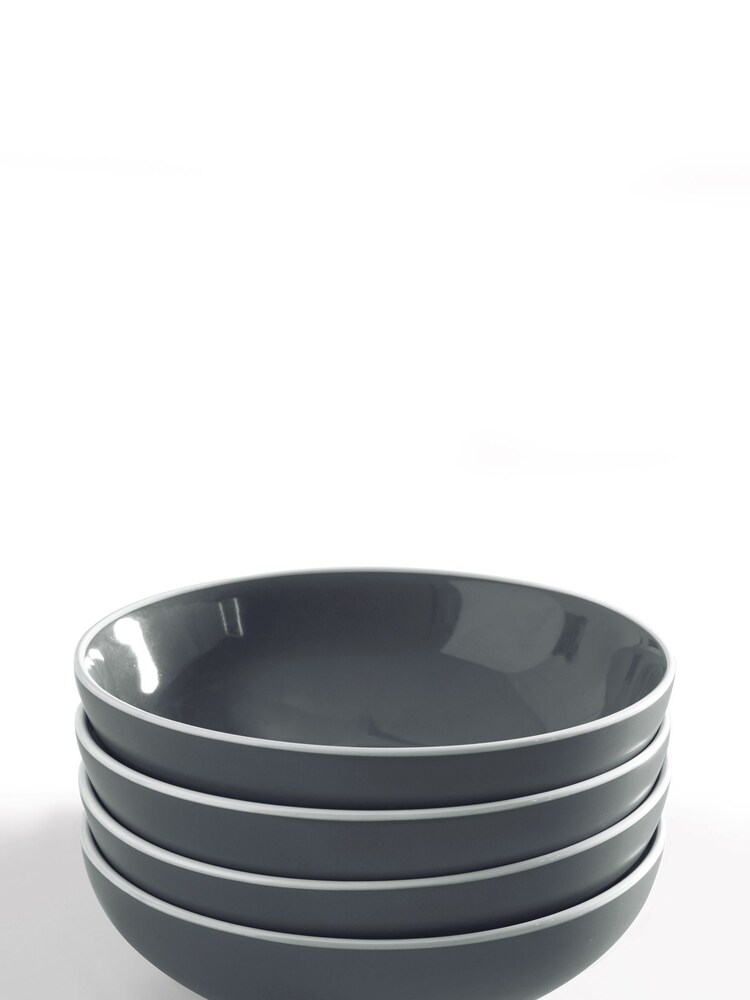 Charcoal Grey Warwick Set of 4 Pasta Bowls - Image 3 of 3