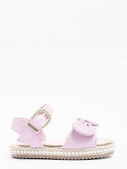River Island Girls Pink Bow Pearl Espadrille - Image 1 of 5