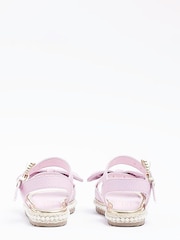 River Island Girls Pink Bow Pearl Espadrille - Image 3 of 5