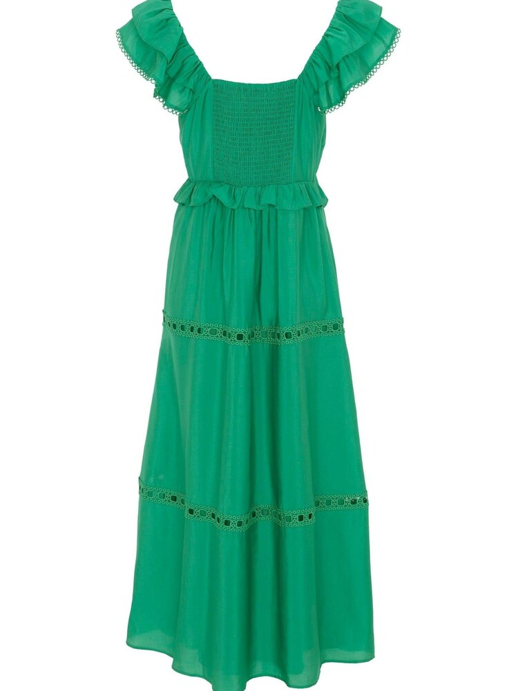 Mint Velvet Green Lace Trim Maxi Dress - Image 4 of 4