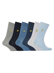Lyle & Scott Blue Victor Socks Gift Box 6 Pack - Image 1 of 6