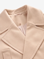 Neutral Mid-Length Coat with Detachable Faux Fur Collar - Image 10 of 12