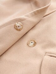 Neutral Mid-Length Coat with Detachable Faux Fur Collar - Image 11 of 12