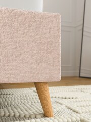 Pink Rose Plush Chenille Matson Upholstered Bed Frame - Image 6 of 10