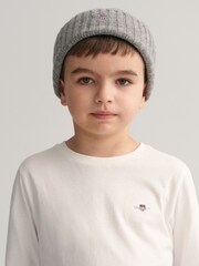 GANT White 100% Cotton Shield Logo Long Sleeve T-Shirt - Image 3 of 6