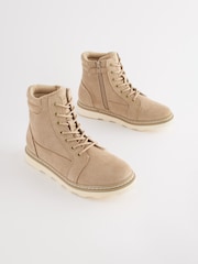 Stone Natural Lace-Up Utility Boots - Image 1 of 5