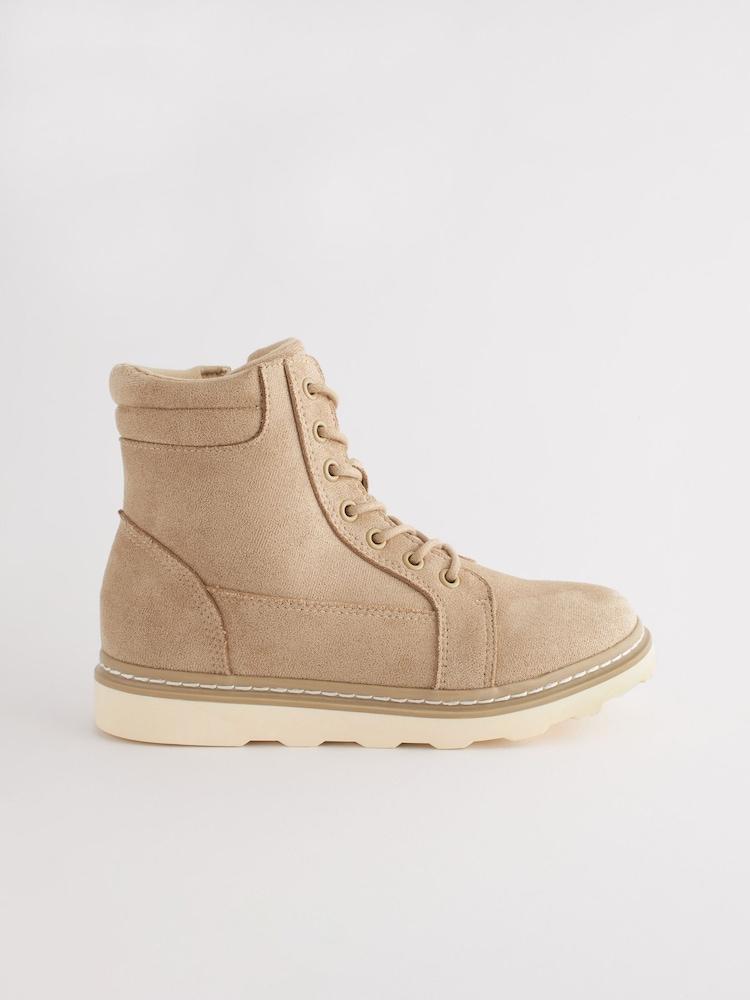Stone Natural Lace-Up Utility Boots - Image 2 of 5