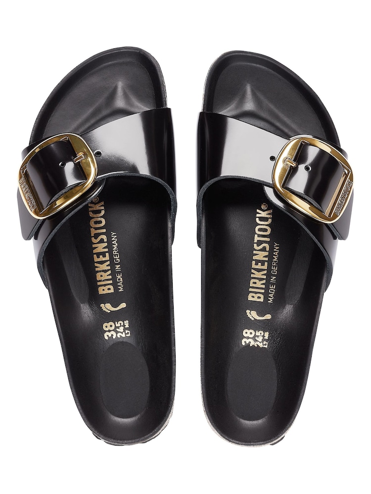Birkenstock Black Chrome Madrid Big Buckle Sandals - Image 1 of 6