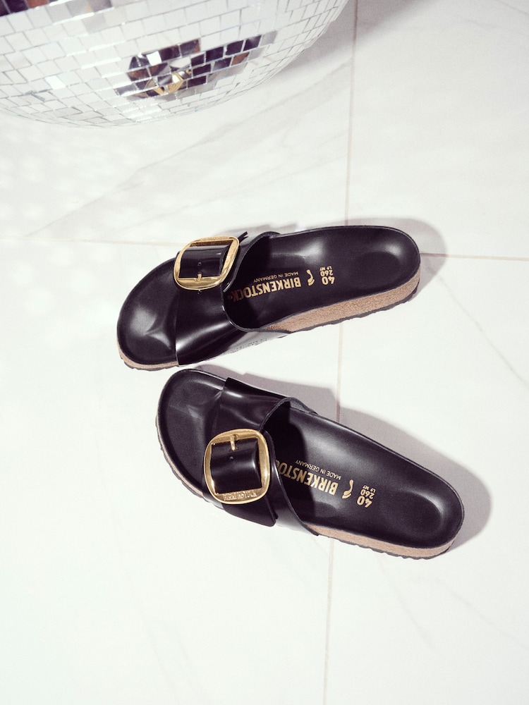 Birkenstock Black Madrid Big Buckle High Shine Sandals - Image 5 of 6
