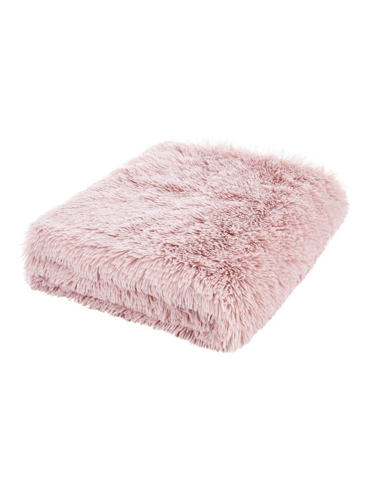 Catherine Lansfield Extra Large Cuddly Deep Pile Faux Fur Family Size Throw - Image 2 of 3
