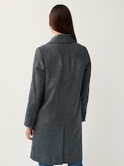 Lauren Ralph Lauren Navy Blue Herringbone Twill Coat - Image 2 of 5