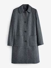 Lauren Ralph Lauren Navy Blue Herringbone Twill Coat - Image 5 of 5