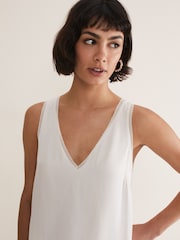 Phase Eight Cream Bellamy Satin Sleeveless Top - Image 5 of 6