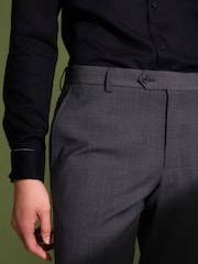 Charcoal Grey Skinny Check Suit Trousers - Image 5 of 9