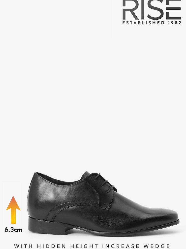 Black Rise - Added Height Leather Derby Shoes - Image 2 of 9 Black Rise - Added Height Leather Derby Shoes - Image 2 of 9