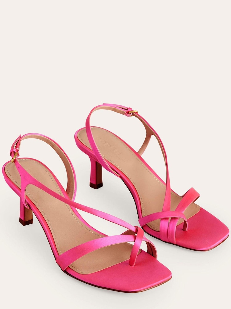 Boden Pink Satin Low Heeled Sandals - Image 2 of 4