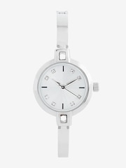 Silver Tone Sparkle Dial Watch And Bangle Set - Image 5 of 8