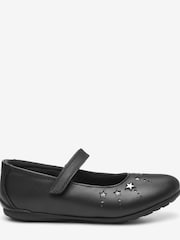 Schwarzes Leder - Mary-Jane-Schuhe mit Sterndesign - Bild 1 von 5