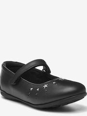 Schwarzes Leder - Mary-Jane-Schuhe mit Sterndesign - Bild 2 von 5