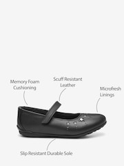 Schwarzes Leder - Mary-Jane-Schuhe mit Sterndesign - Bild 4 von 5