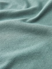Blue Ribbed T-Shirt Style Column Maxi Dress With Slit Detail - Image 6 of 6