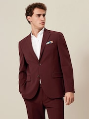 Brick Red Regular Fit Motionflex Stretch Suit: Jacket - Image 1 of 10