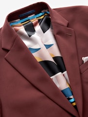 Brick Red Regular Fit Motionflex Stretch Suit: Jacket - Image 10 of 10