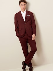 Brick Red Regular Fit Motionflex Stretch Suit: Jacket - Image 3 of 10