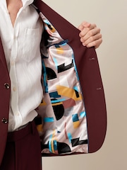 Brick Red Regular Fit Motionflex Stretch Suit: Jacket - Image 5 of 10
