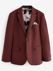 Brick Red Regular Fit Motionflex Stretch Suit: Jacket - Image 6 of 10