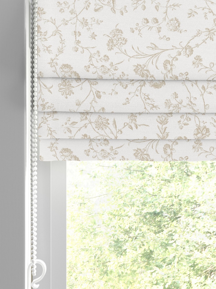 Laura Ashley Dove Grey Aria Made to Measure 100% Cotton Roman Blinds - Image 2 of 6