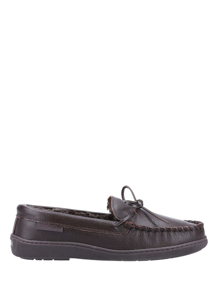 Hush Puppies Brown Ace Leather Slipper - Image 1 of 4 Hush Puppies Brown Ace Leather Slipper - Image 1 of 4