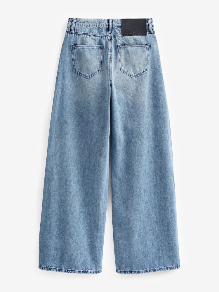 Karl Lagerfeld Blue Embellished Wide Leg Jeans - Image 7 of 8